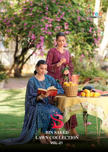 Bin Saeed Lawn Collection Vol 21 By Shree Pakistani Salwar Kameez Wholesalers In Delhi